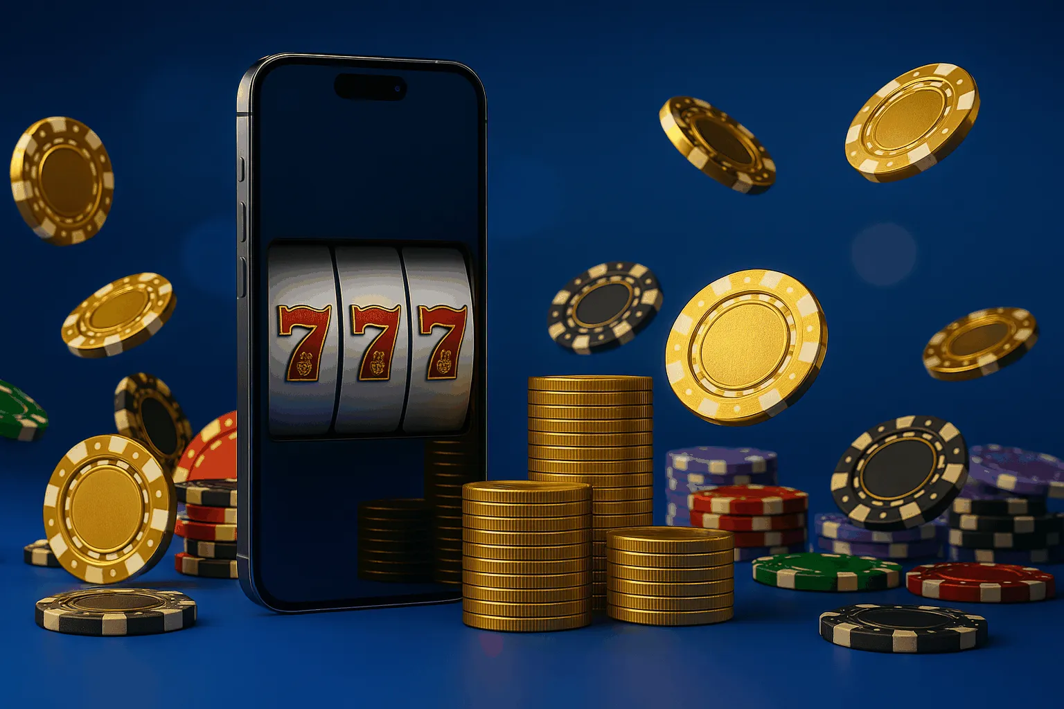 Slotmaschine mit Casino-Chips