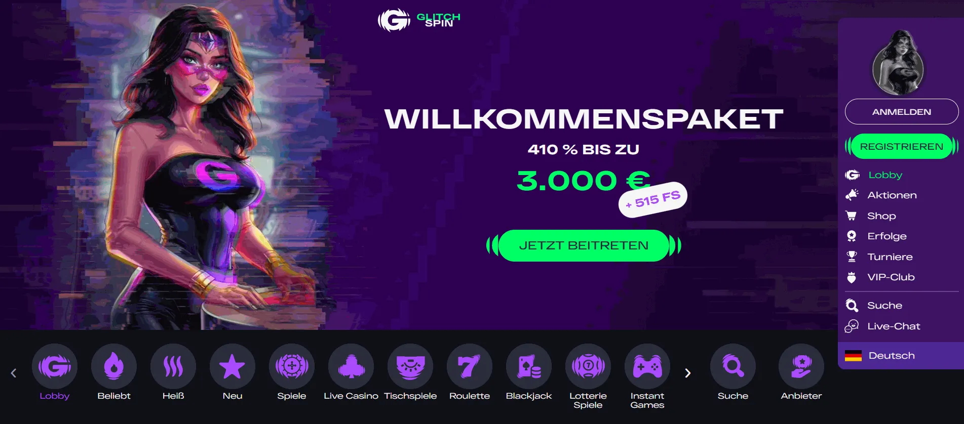 Glitch Spin Casino Mindesteinzahlung