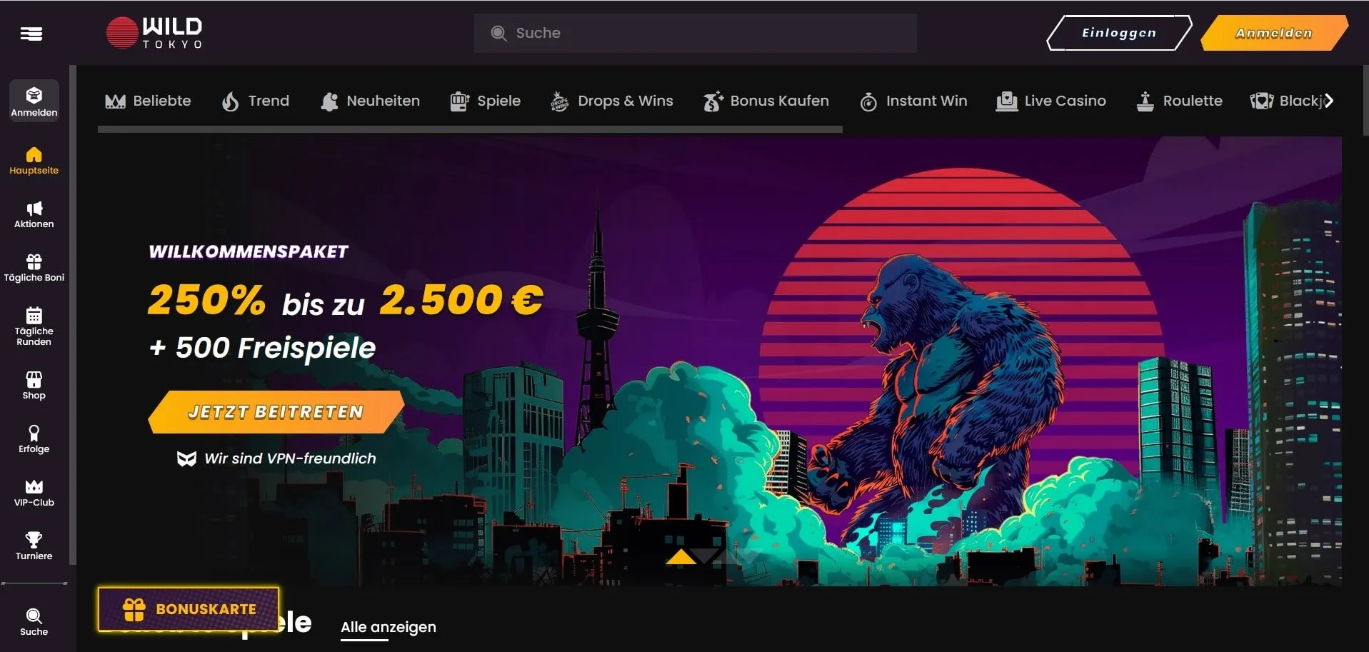 Wild Tokyo Casino Webseite Wild Tokyo Online Casino